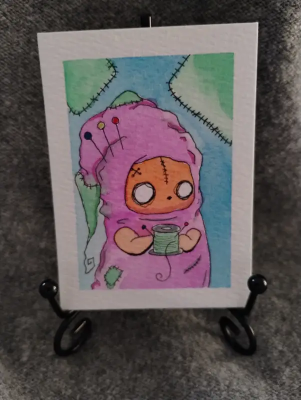 Stitches aceo art card