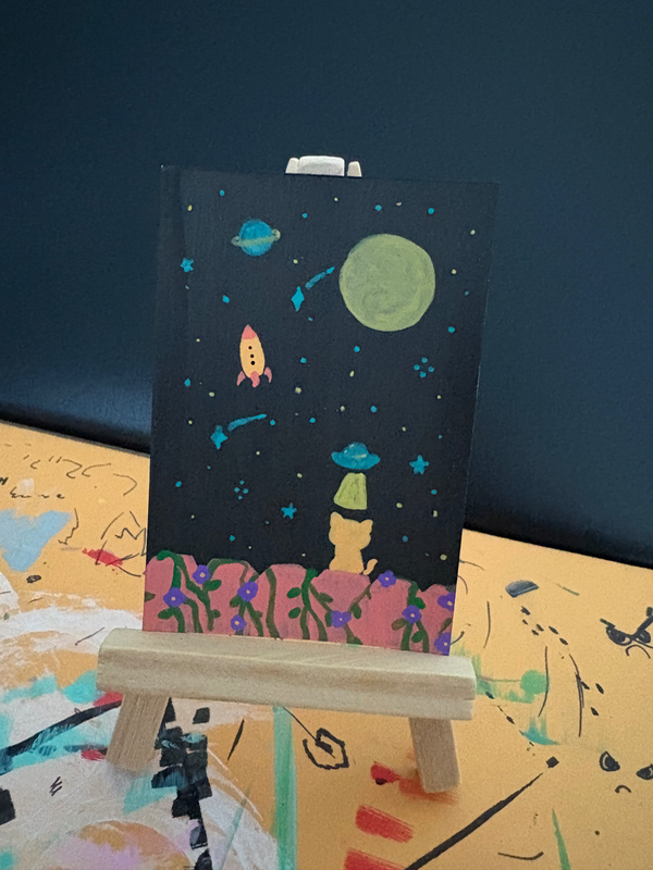 A starry night aceo art card