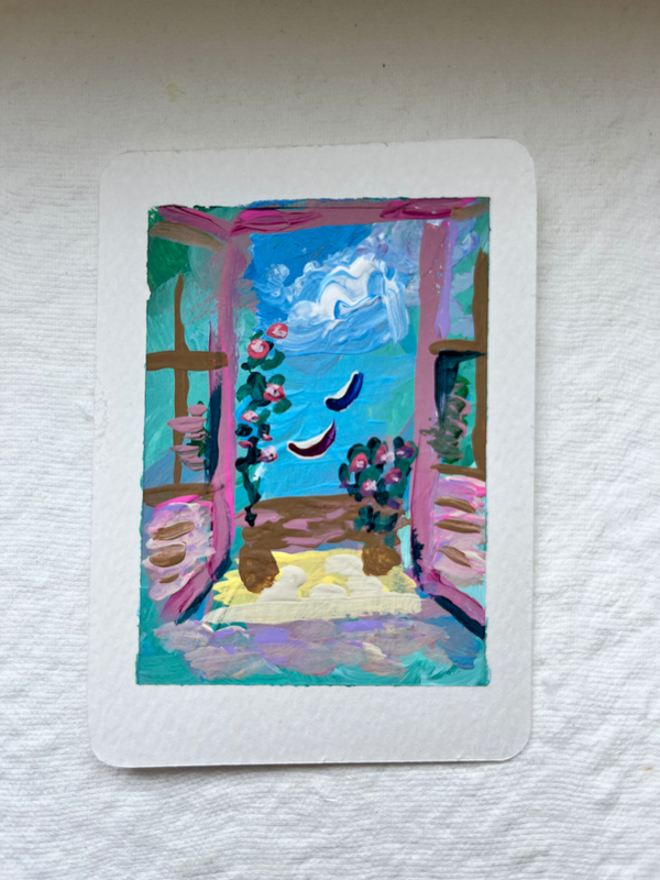Ocean Balcony aceo art card