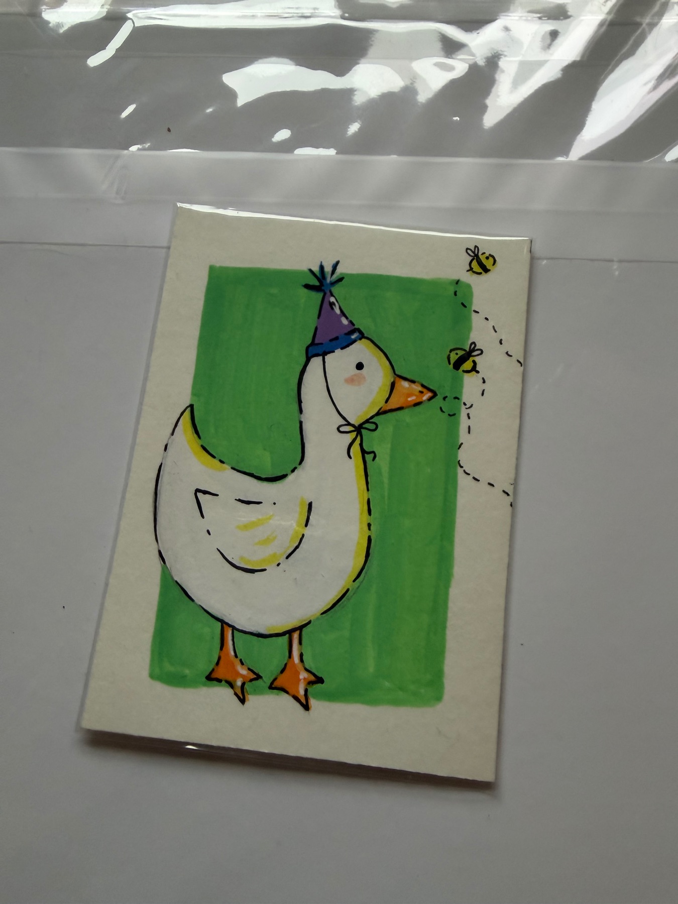 Party Goose aceo art card