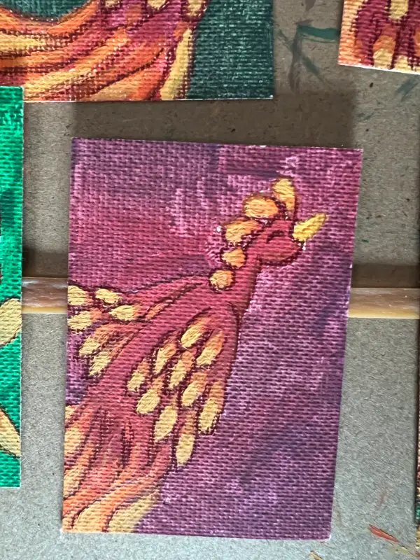 Original Rising Phoenix ACEO #3/6 Mystical Phoenix Series aceo art card