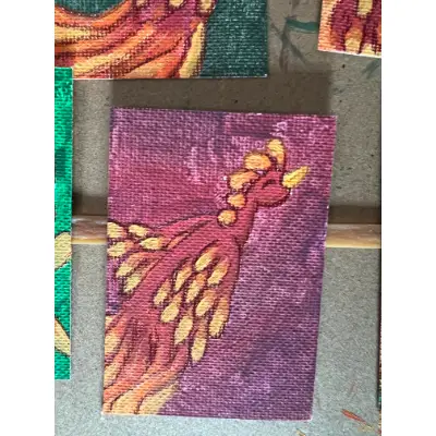 Original Rising Phoenix ACEO #3/6 Mystical Phoenix Series aceo art card thumbnail 1