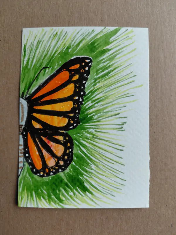 Butterfly, Fly Away aceo art card
