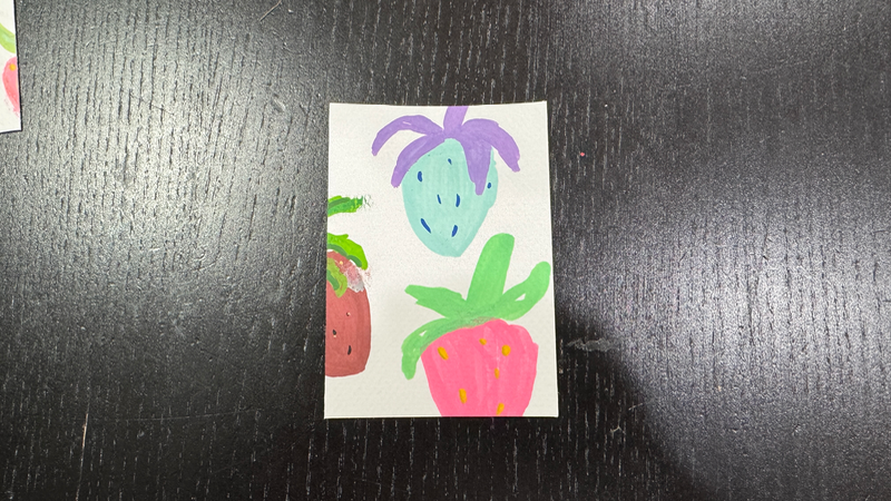 Odd Strawberries aceo art card