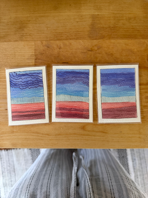Red Dessert Blue Sky 5/5 aceo art card thumbnail 4
