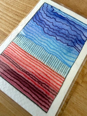 Red Dessert Blue Sky 5/5 aceo art card thumbnail 3
