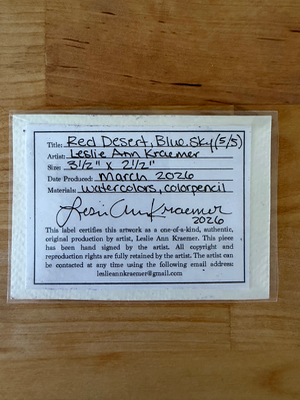 Red Dessert Blue Sky 5/5 aceo art card thumbnail 2