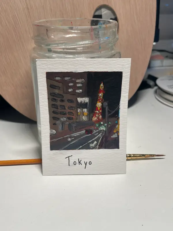 Tokyo nights aceo art card
