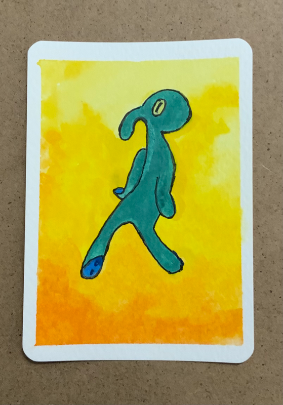 SpongeBob Squidward Art aceo art card