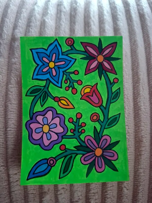 Waabigwanan (flowers) aceo art card