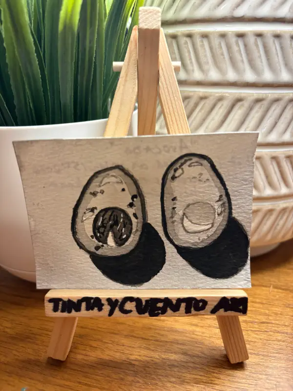 Black and White Avocados aceo art card