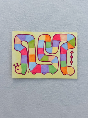 Willy the Silly Worm aceo art card thumbnail 2