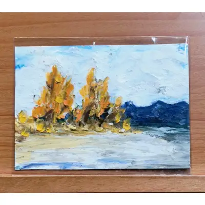 Autumn On The Lake aceo art card thumbnail 2