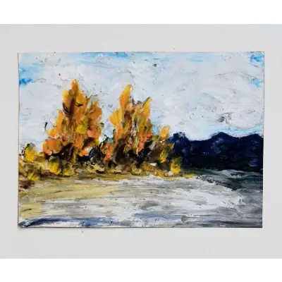 Autumn On The Lake aceo art card thumbnail 1