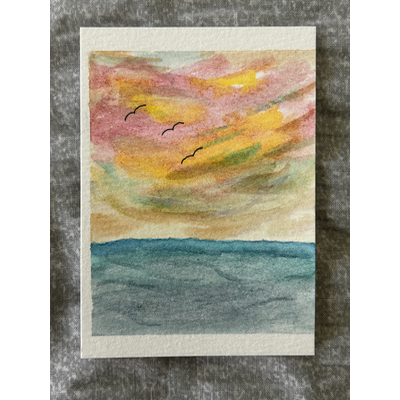 Cotton Candy Skies aceo art card thumbnail 2