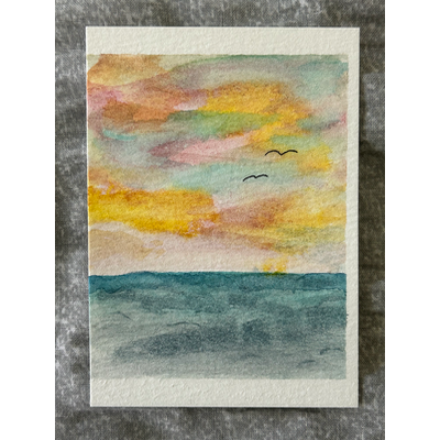 Cotton Candy Skies aceo art card thumbnail 4