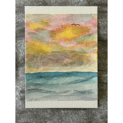 Cotton Candy Skies aceo art card thumbnail 3