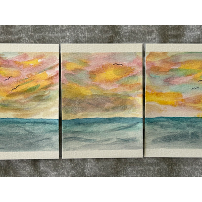 Cotton Candy Skies aceo art card thumbnail 1