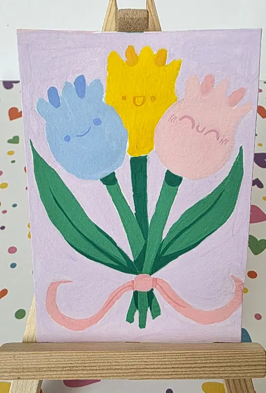 Triple the Love aceo art card