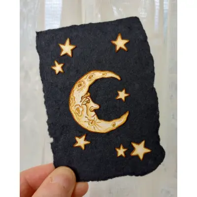 Man In The Moon Papercut Study No. 2 aceo art card thumbnail 2