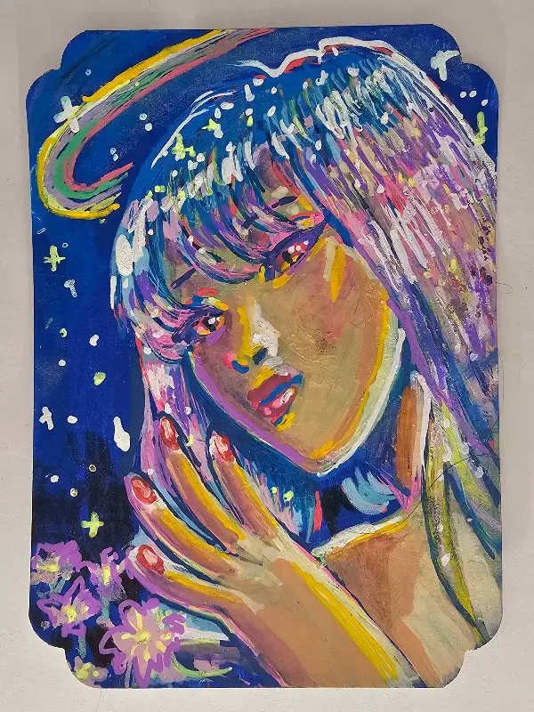 Rainbow Tiara aceo art card
