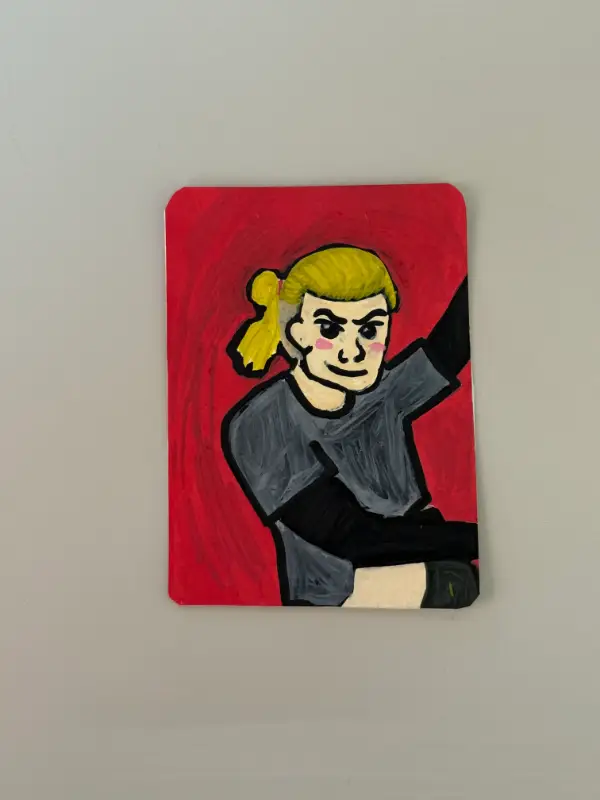 Smirking Haaland aceo art card