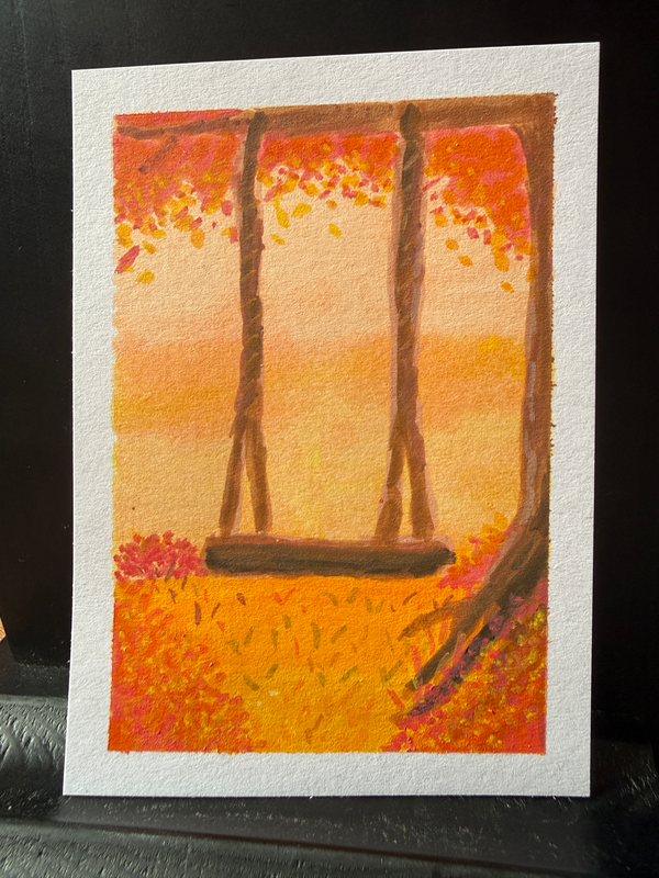 Autumn Swing aceo art card