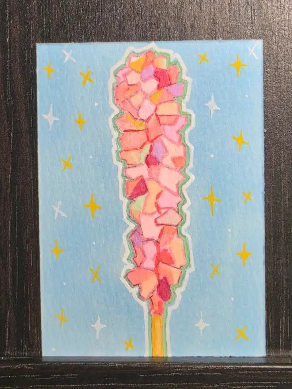 Pink Rock Candy aceo art card