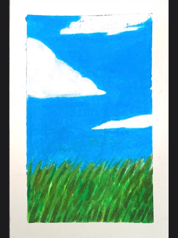 Grassy Field 3 aceo art card