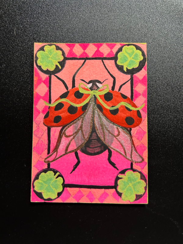 Lady (Bug) Luck aceo art card