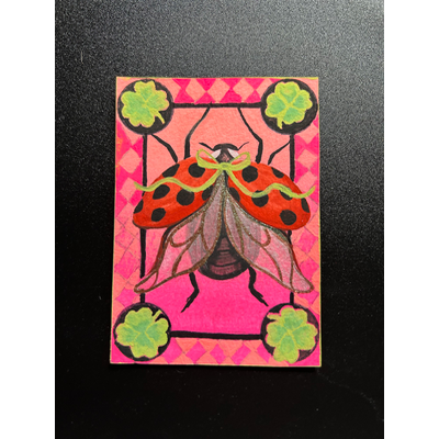 Lady (Bug) Luck aceo art card thumbnail 1