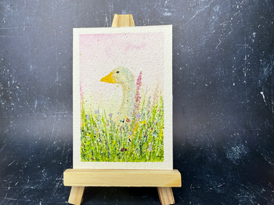 Meadow Duck aceo art card thumbnail 1