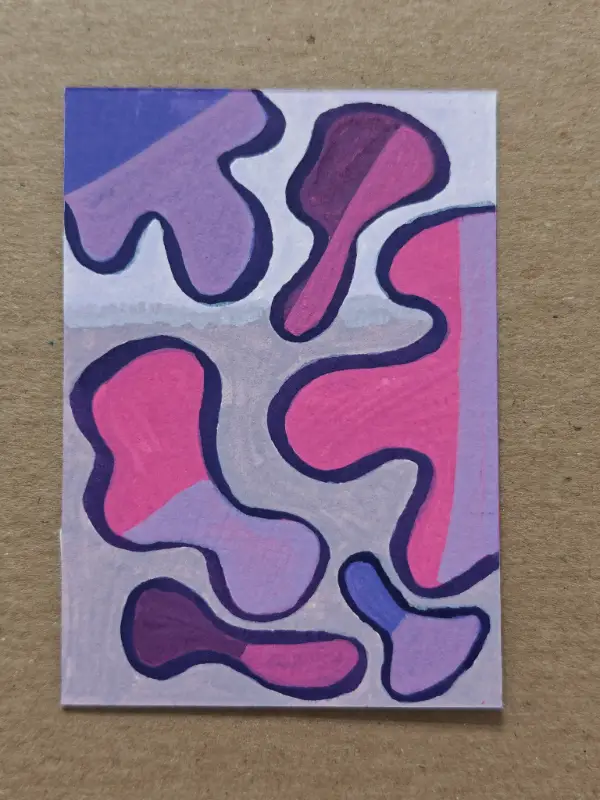 PURPLE BLOB aceo art card