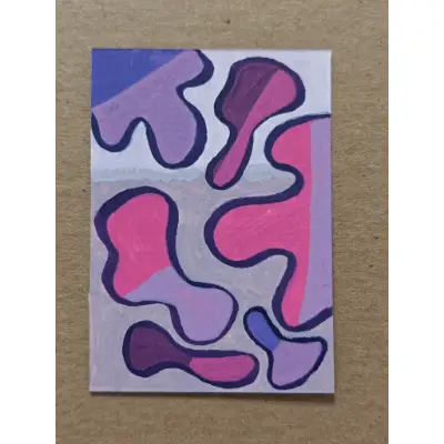 PURPLE BLOB aceo art card thumbnail 1