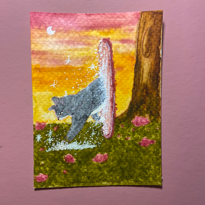 Renascence- Enchanted meadow series 1/4 aceo art card thumbnail 1