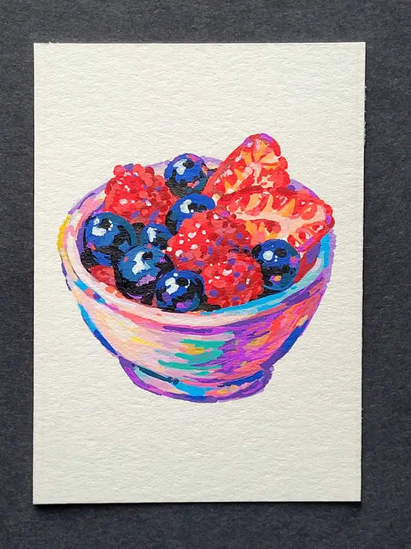 Summer Fruit Snack - Berry Snack aceo art card