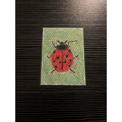 Ladybug aceo art card thumbnail 1
