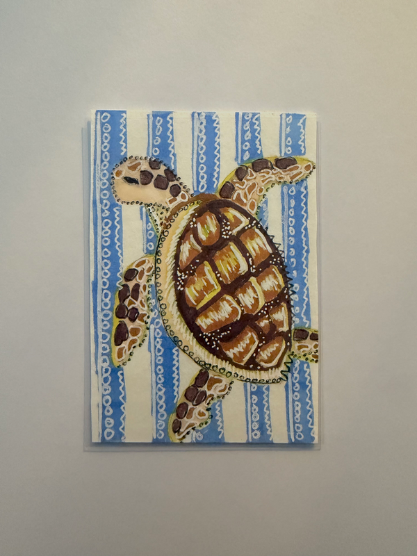 Turtle-y Cool aceo art card