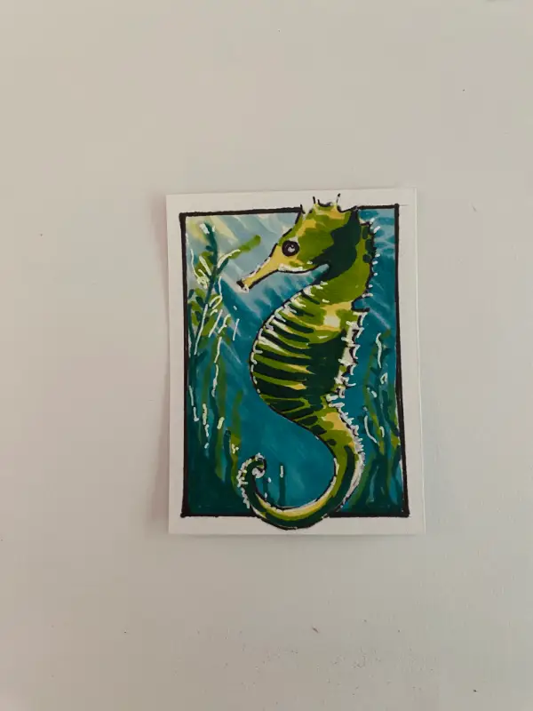 Seahorse in the Shallows aceo art card