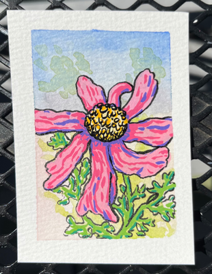 Flower in Focus 2 aceo art card thumbnail 2