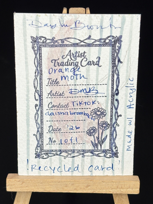 Orange Moth aceo art card thumbnail 2