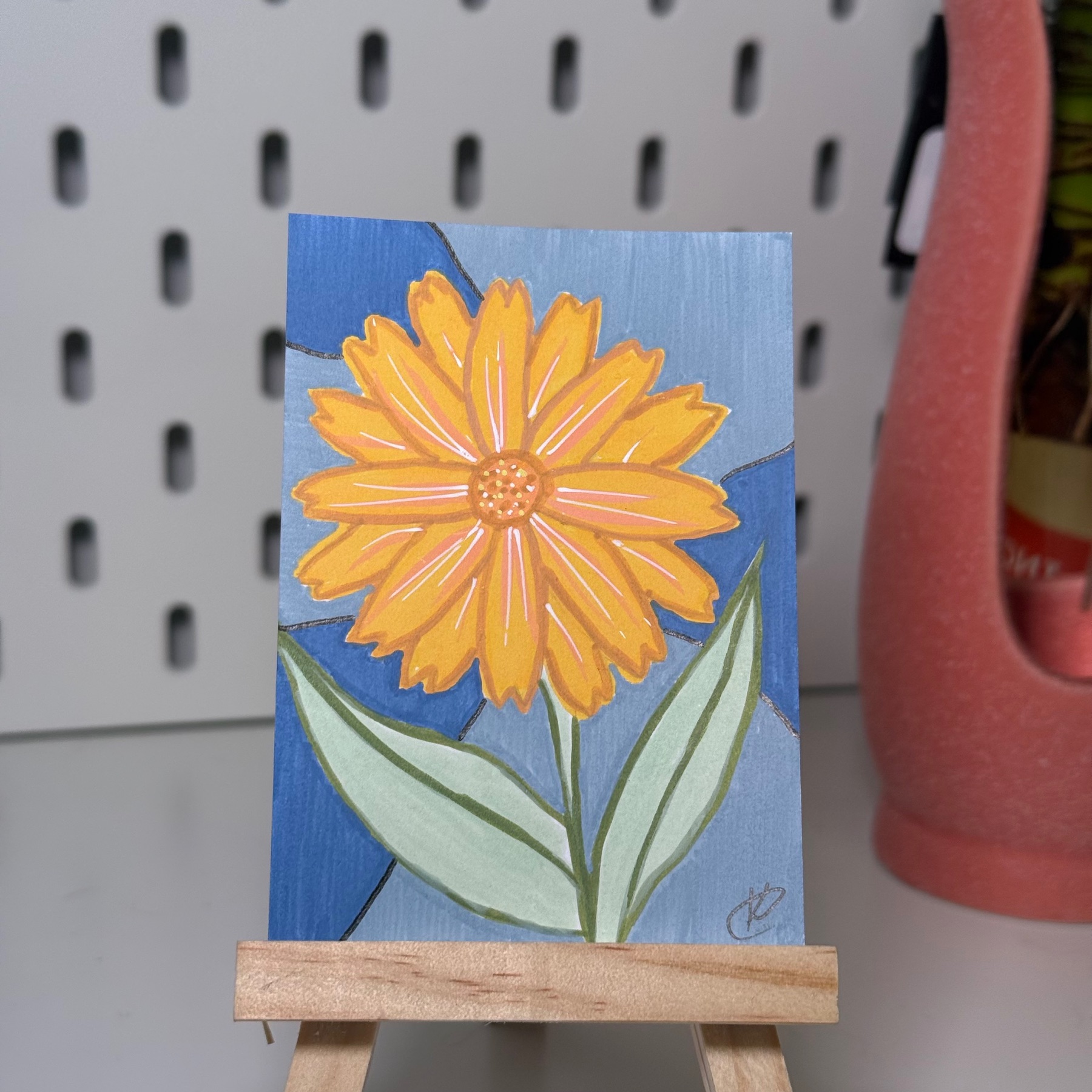 ACEO Original Art Card FLORAL Not a Print by Ksenija Cordova aceo art card
