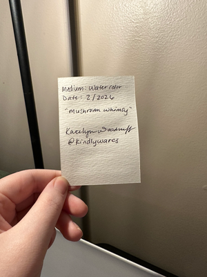 Mushroom Whimsy aceo art card thumbnail 2