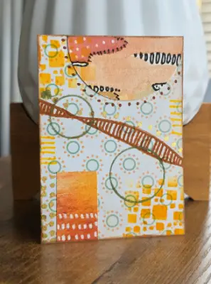 Sunwashed Circles aceo art card thumbnail 1