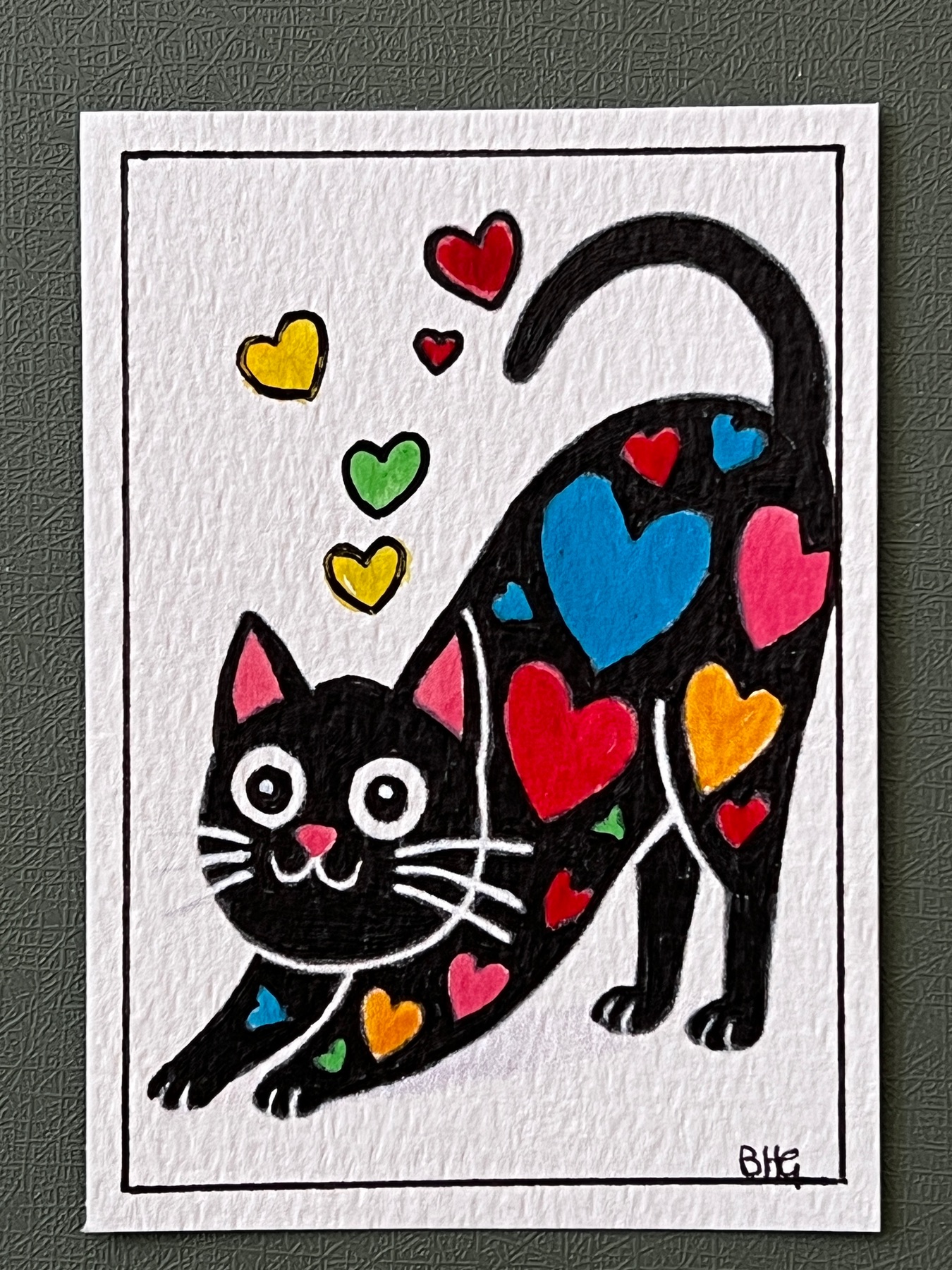 Love Cats #2 aceo art card