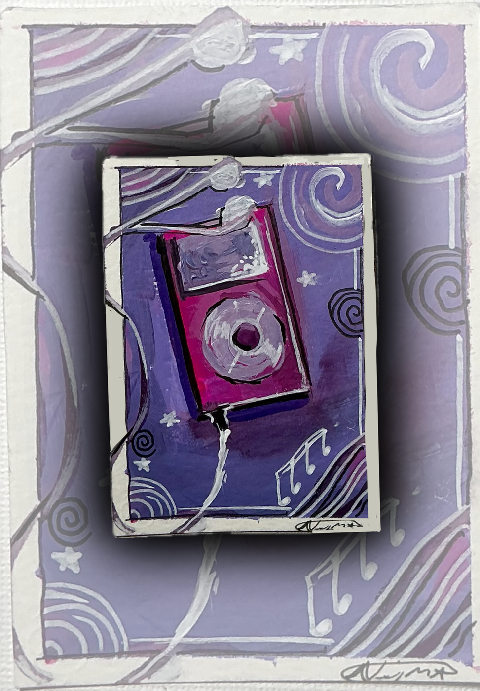“Retro IPod” Y2k 5/6 in the “Dreamscape” Collection aceo art card