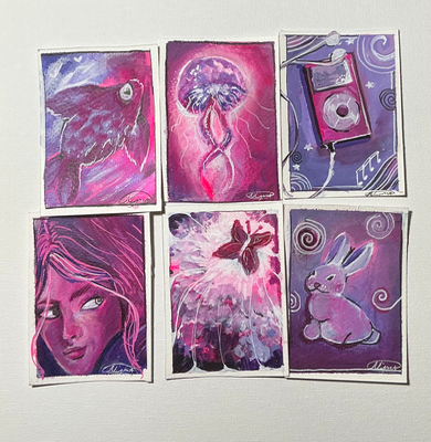 “Retro IPod” Y2k 5/6 in the “Dreamscape” Collection aceo art card thumbnail 2