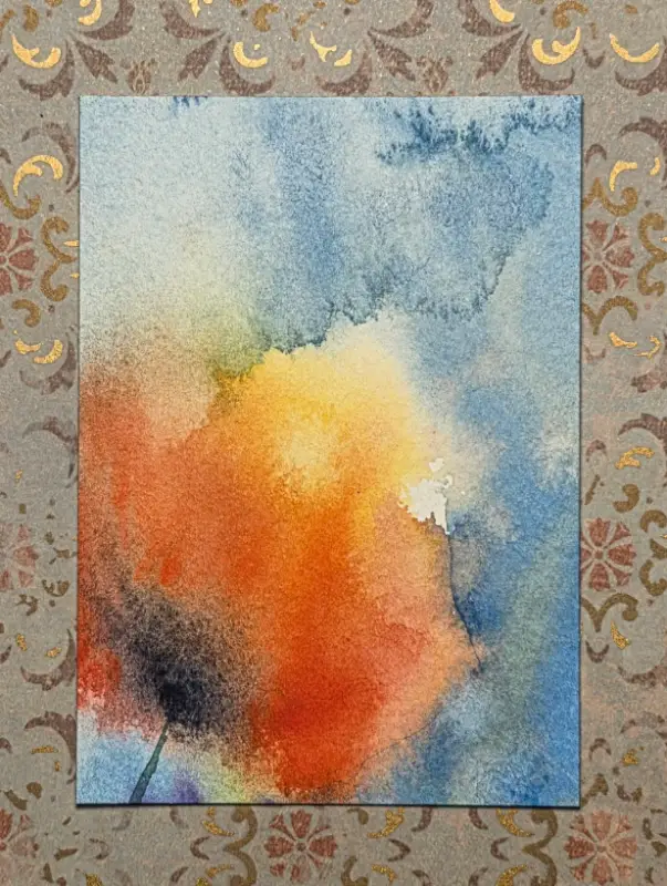 Abstract Dreamy Poppy aceo art card