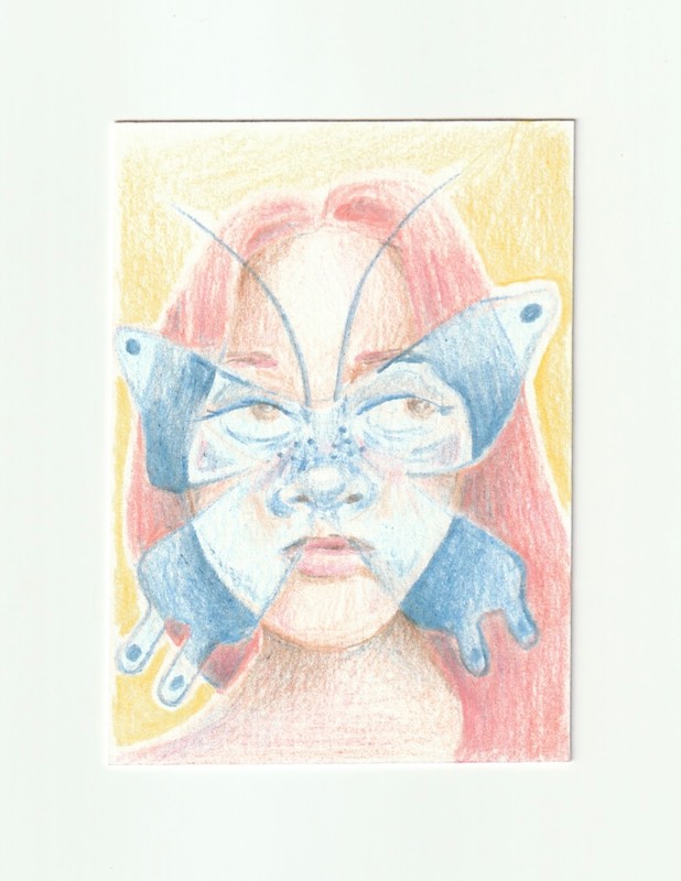 Butterfly Girl 2 aceo art card