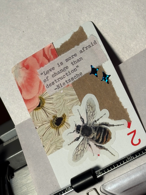 Rainy May #8 by Mazerzine bee floral Nietzsche quote aceo art card thumbnail 2